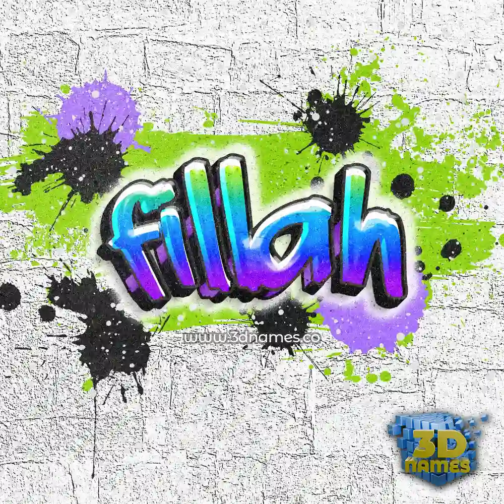 fillah in Graffiti Grunge style - 3D name wallpaper
