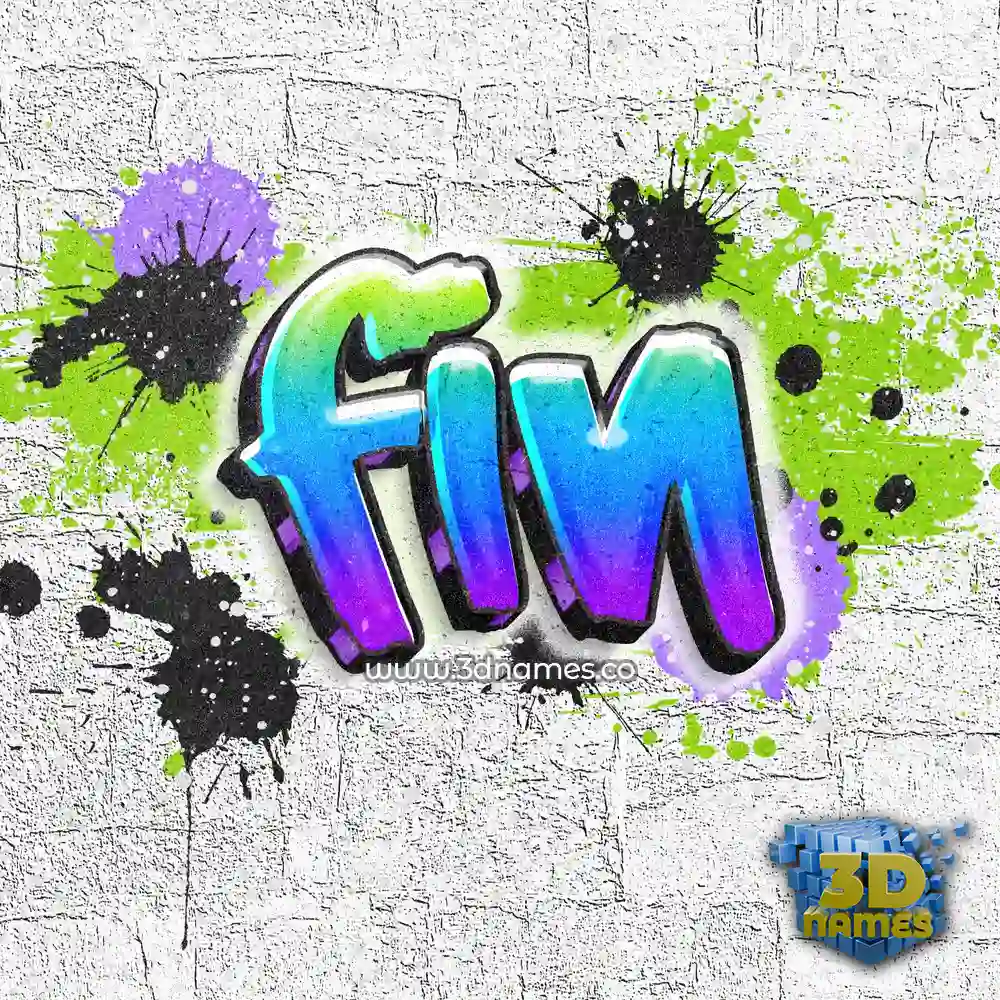 fin in Graffiti Grunge style - 3D name wallpaper