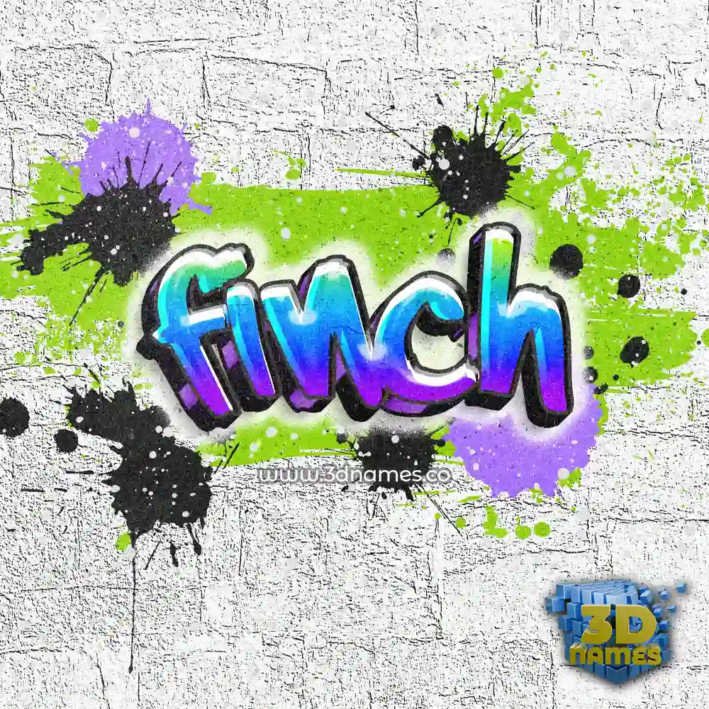 finch in Graffiti Grunge style - 3D name wallpaper