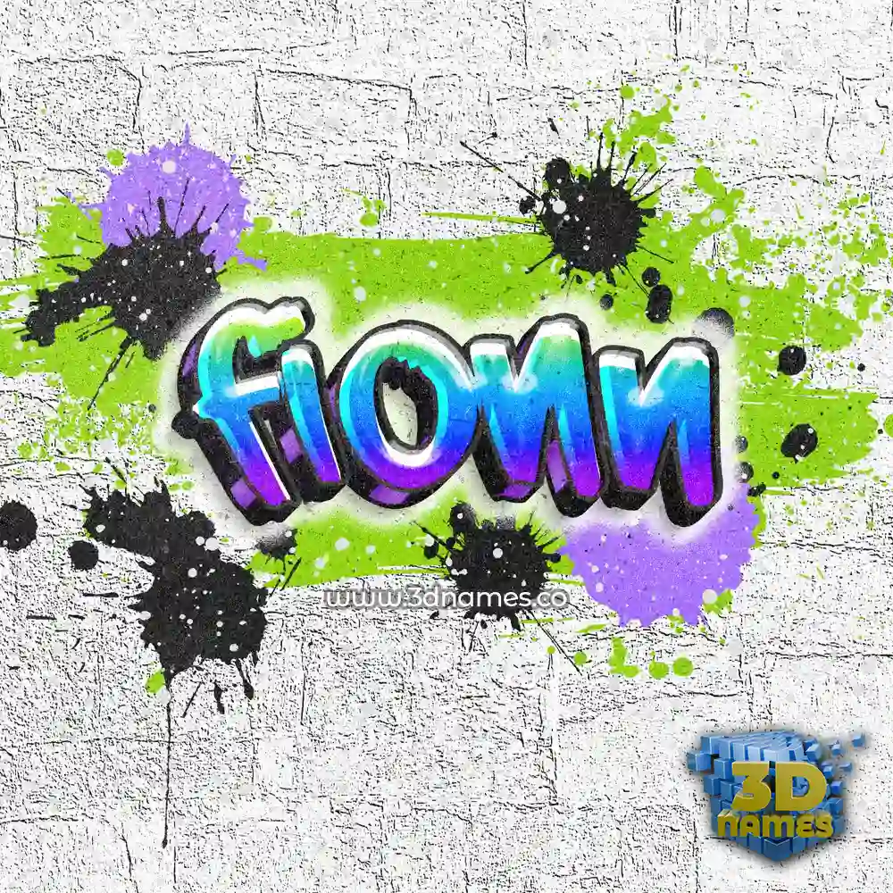 fionn in Graffiti Grunge style - 3D name wallpaper
