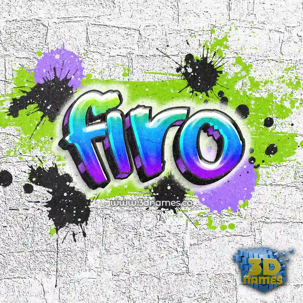 firo in Graffiti Grunge style - 3D name wallpaper