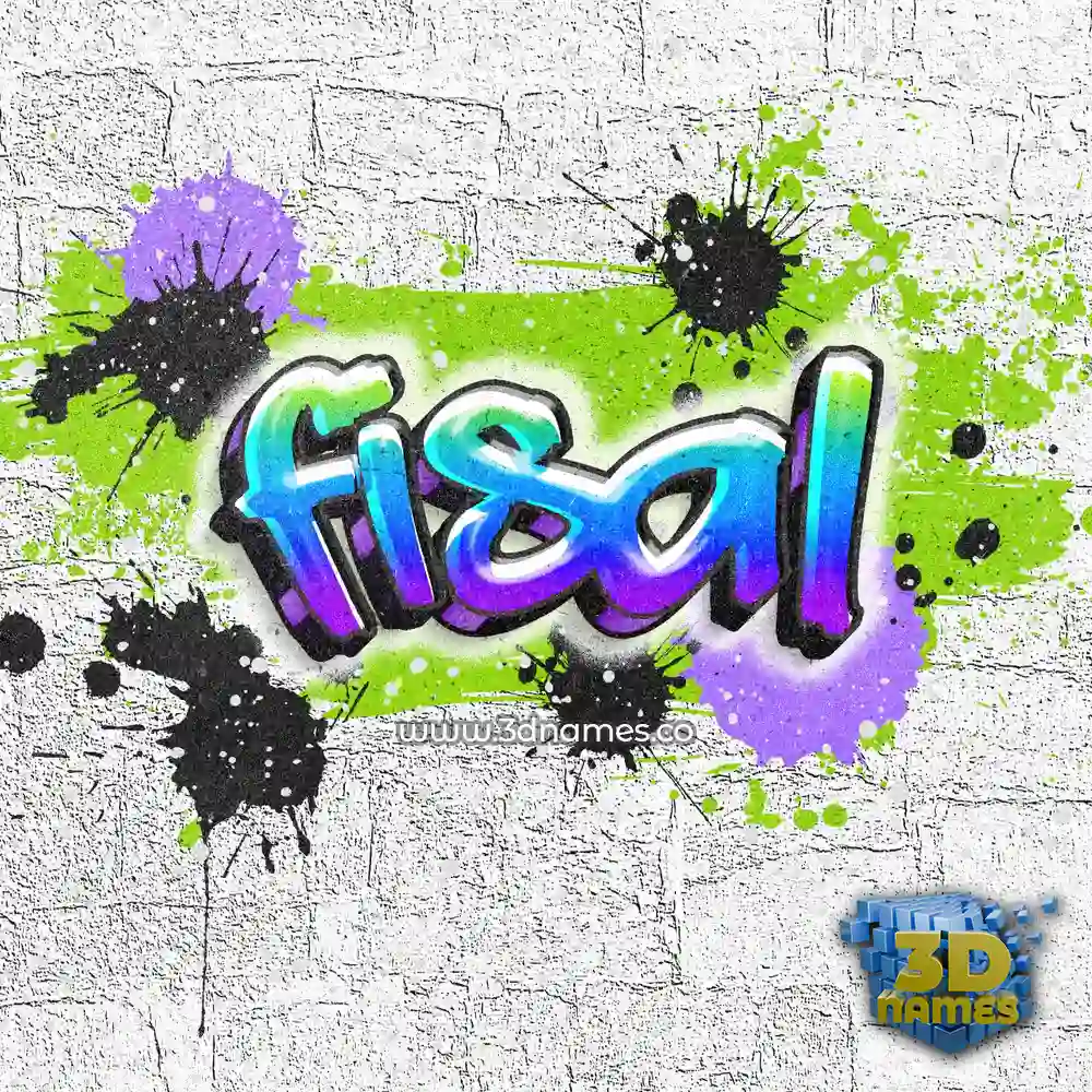 fisal in Graffiti Grunge style - 3D name wallpaper
