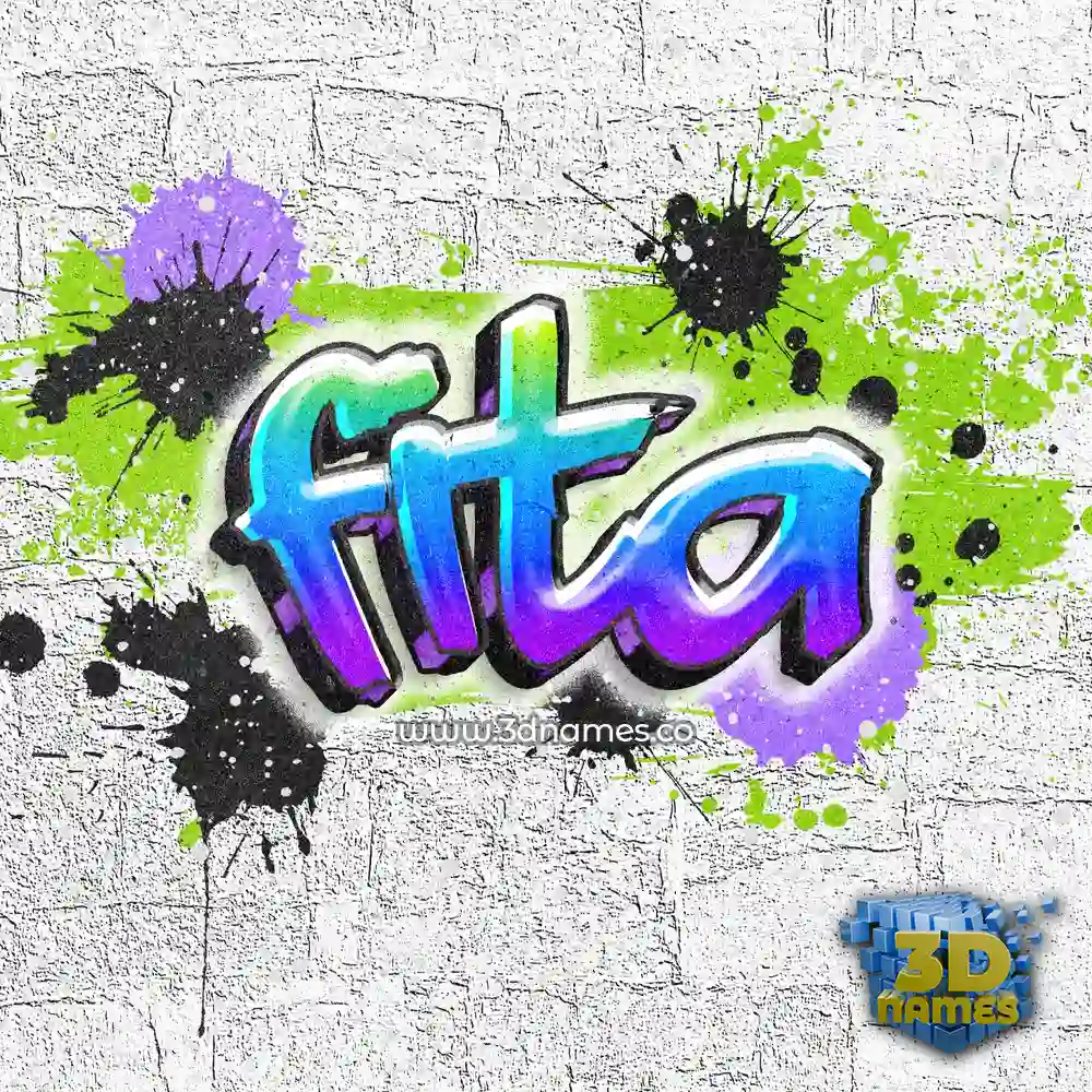 fita in Graffiti Grunge style - 3D name wallpaper