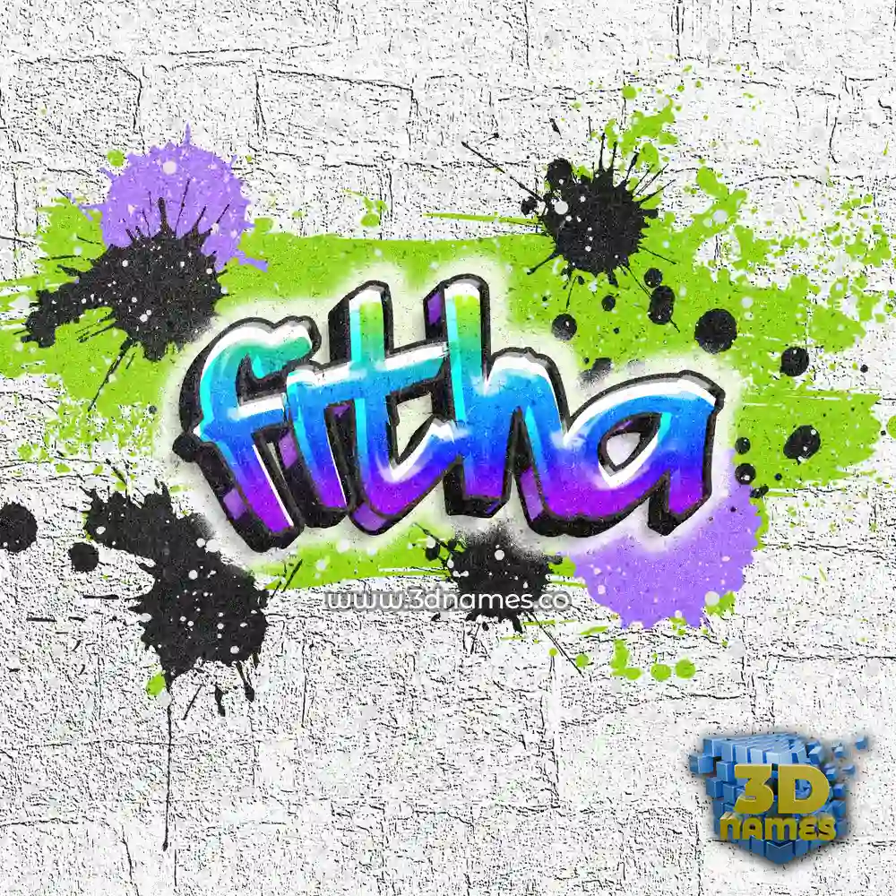 fitha in Graffiti Grunge style - 3D name wallpaper
