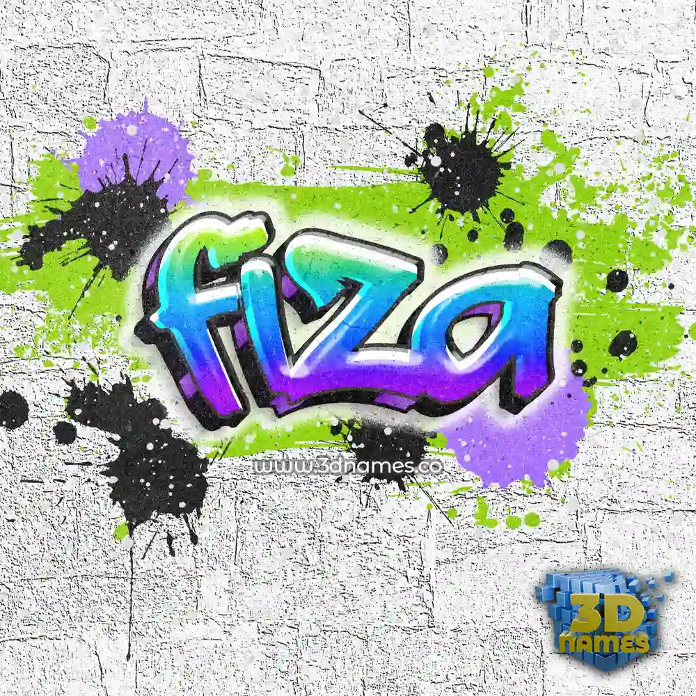 fiza in Graffiti Grunge style - 3D name wallpaper