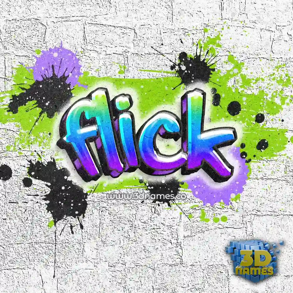 flick in Graffiti Grunge style - 3D name wallpaper