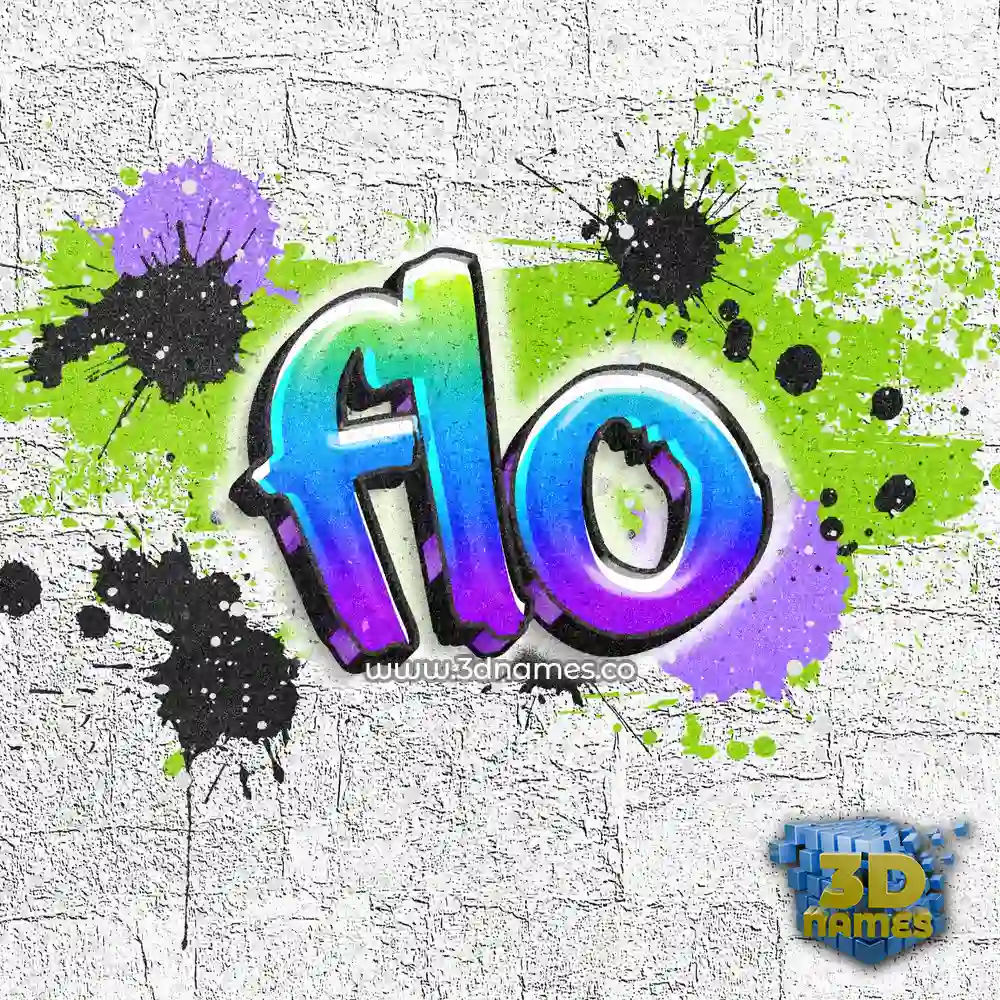 flo in Graffiti Grunge style - 3D name wallpaper
