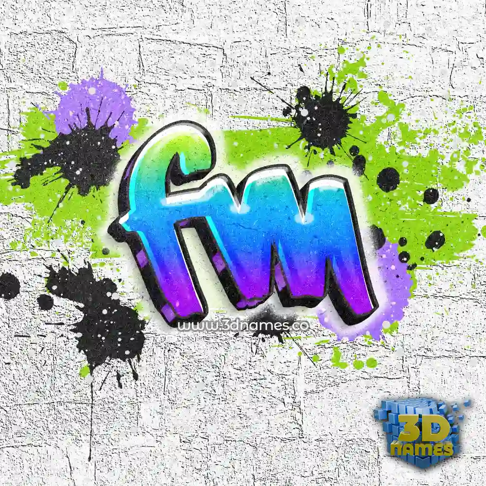 fm in Graffiti Grunge style - 3D name wallpaper