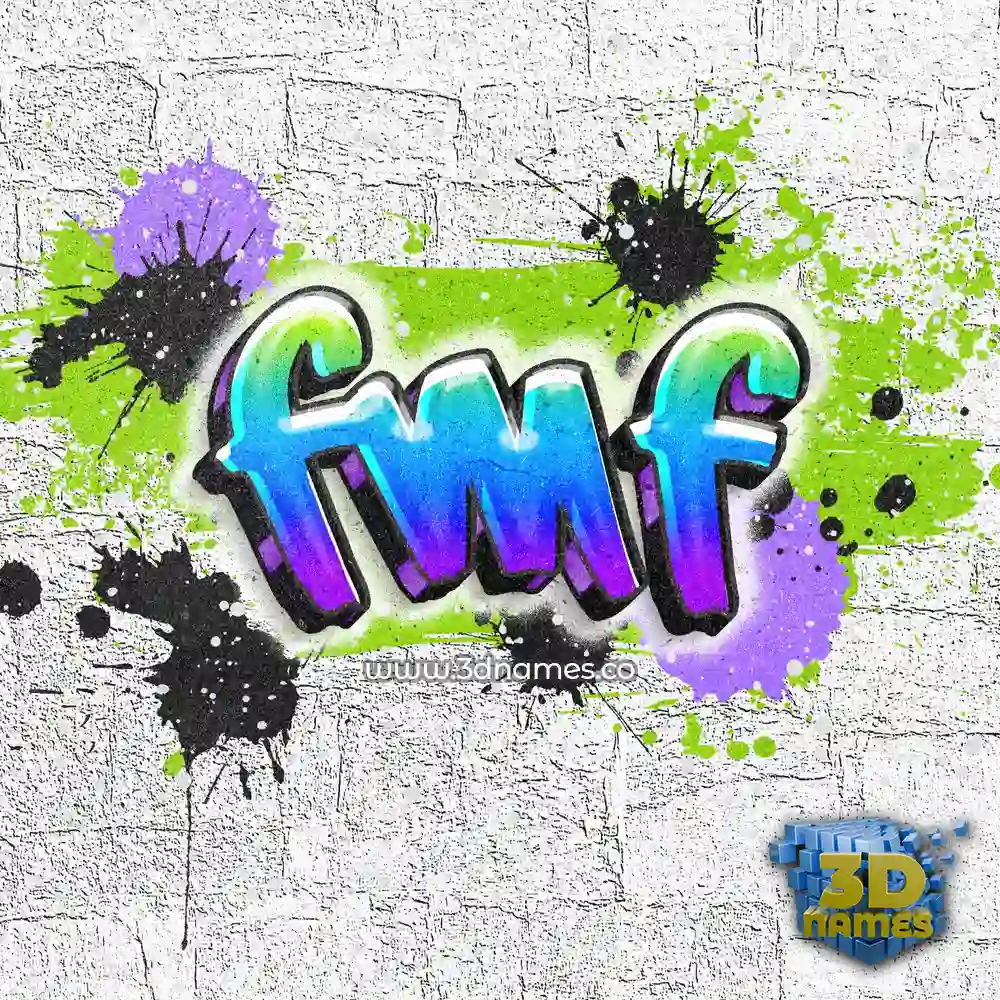 fmf in Graffiti Grunge style - 3D name wallpaper