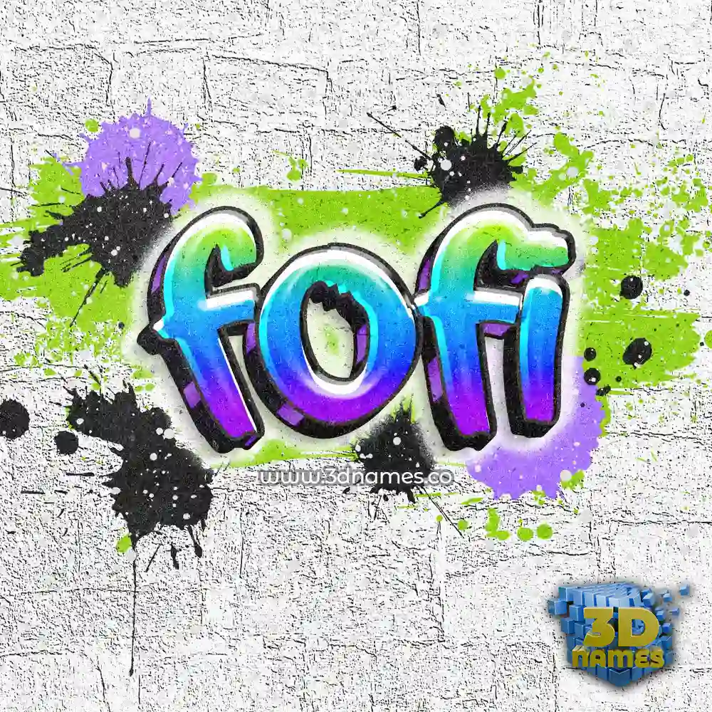 fofi in Graffiti Grunge style - 3D name wallpaper