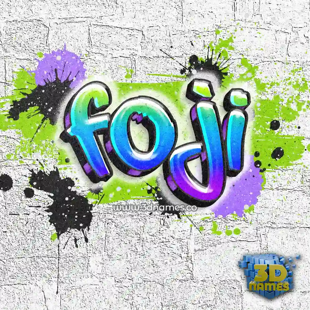 foji in Graffiti Grunge style - 3D name wallpaper