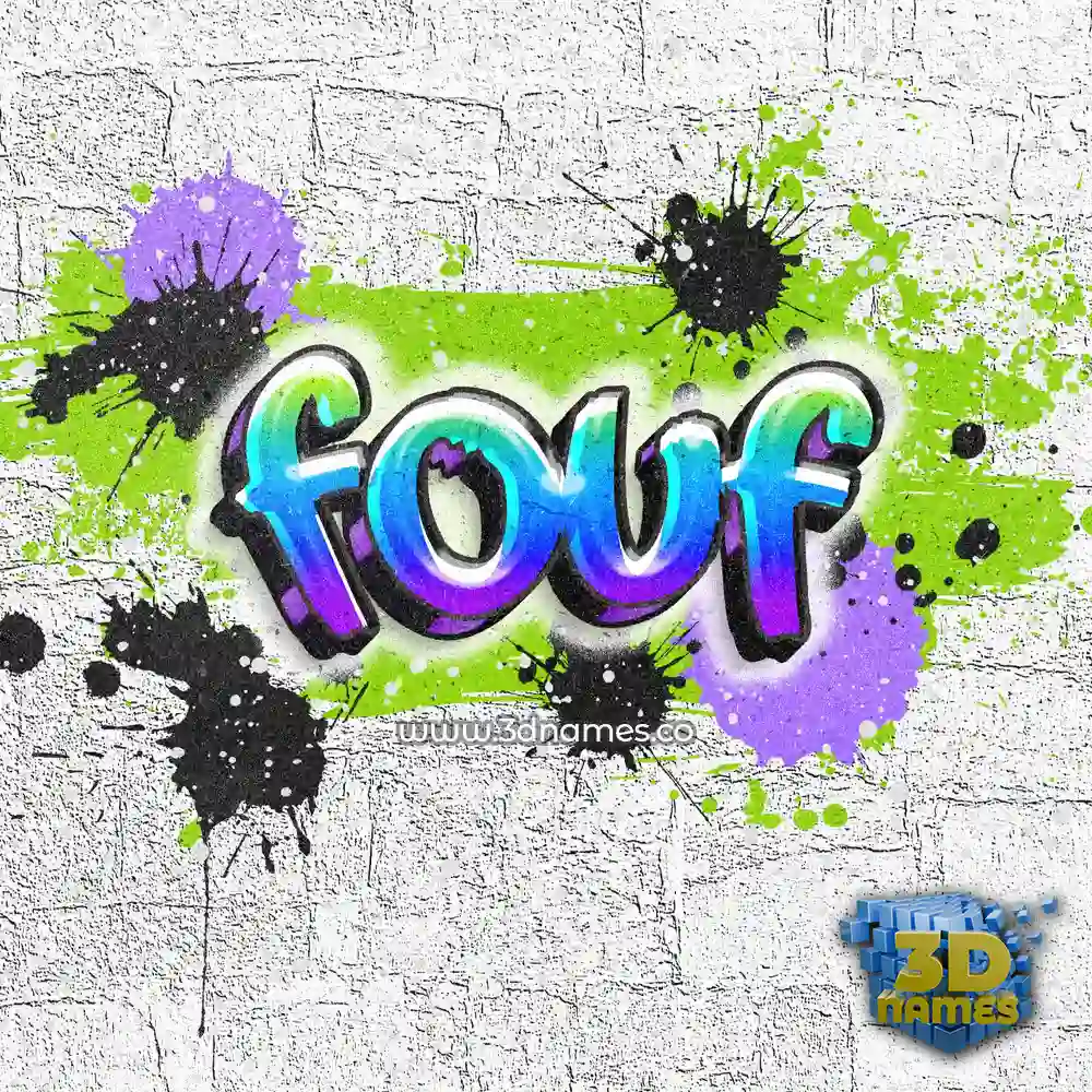 fouf in Graffiti Grunge style - 3D name wallpaper