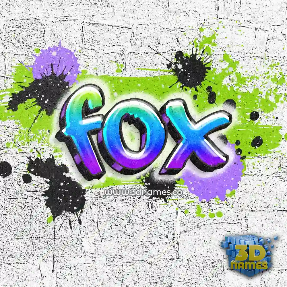 fox in Graffiti Grunge style - 3D name wallpaper