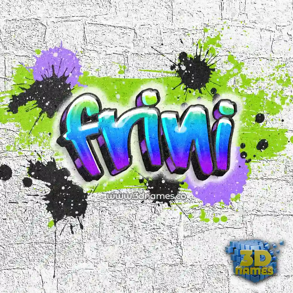 frini in Graffiti Grunge style - 3D name wallpaper