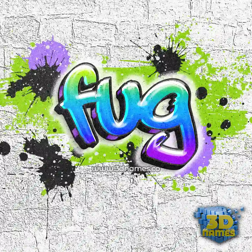 fug in Graffiti Grunge style - 3D name wallpaper