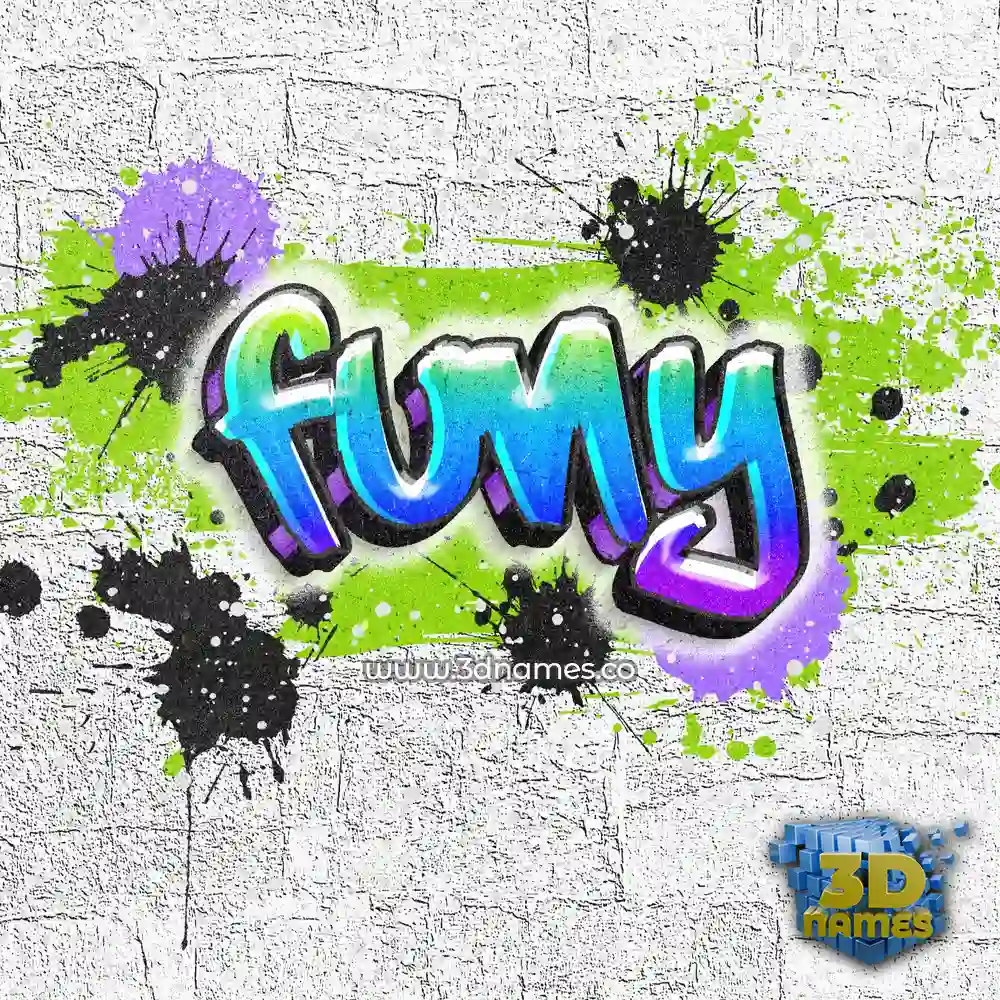 funy in Graffiti Grunge style - 3D name wallpaper