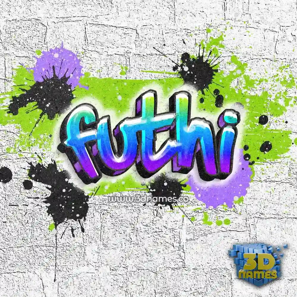 futhi in Graffiti Grunge style - 3D name wallpaper