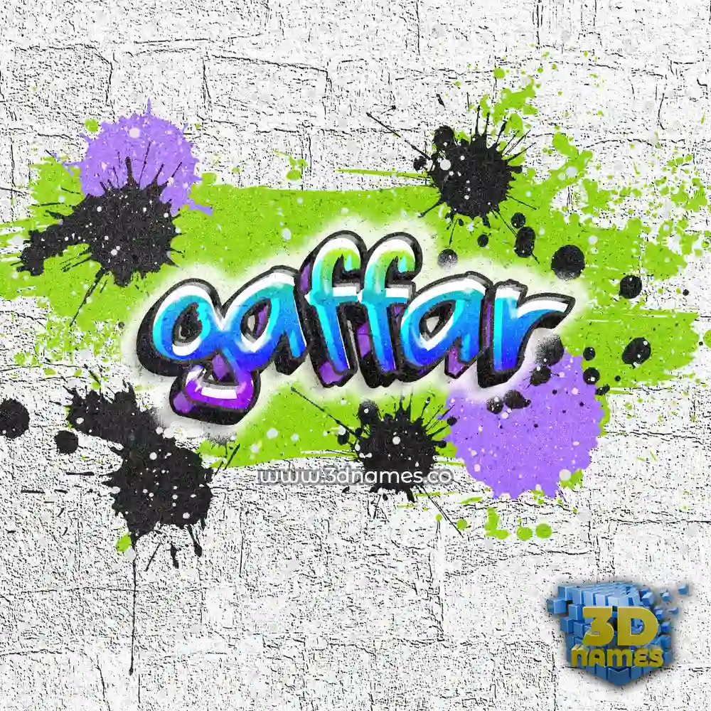 gaffar in Graffiti Grunge style - 3D name wallpaper