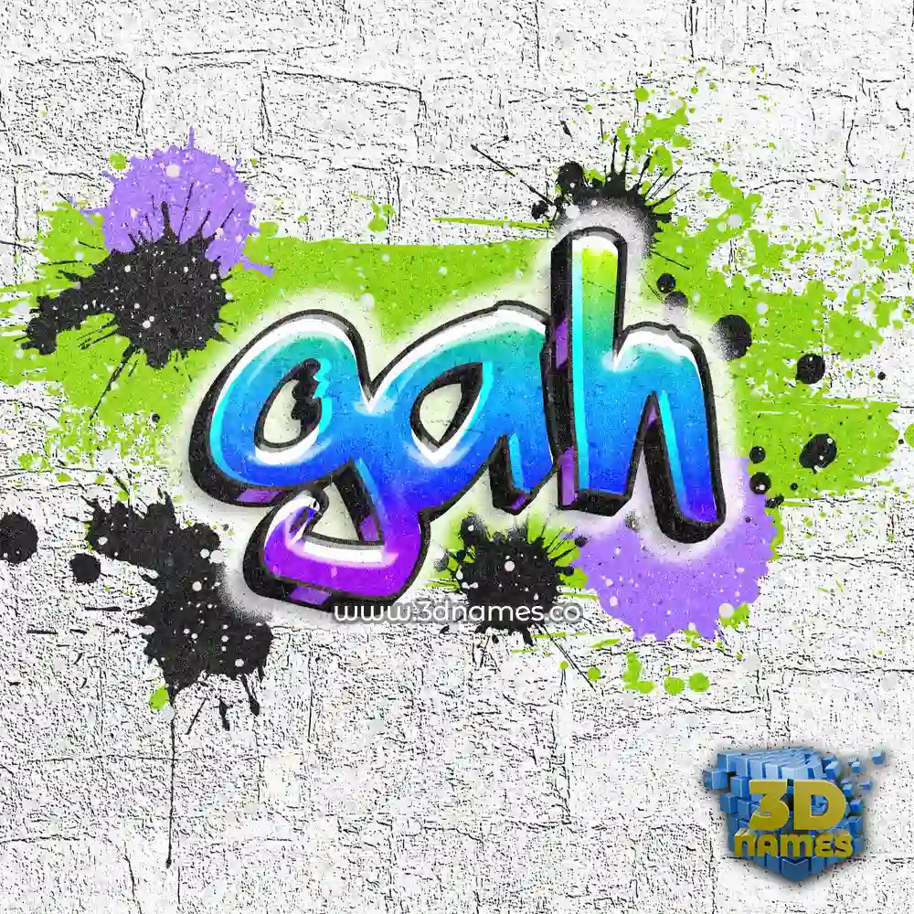 gah in Graffiti Grunge style - 3D name wallpaper