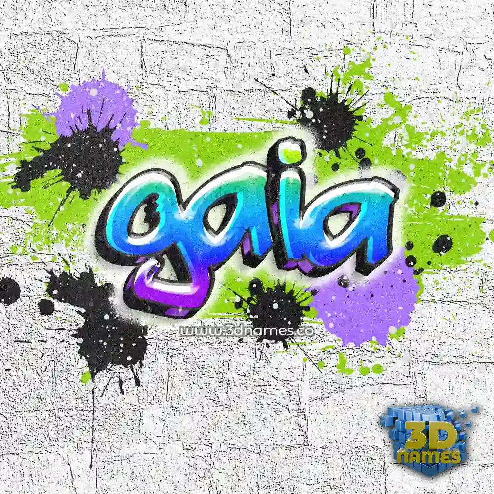 gaia in Graffiti Grunge style - 3D name wallpaper