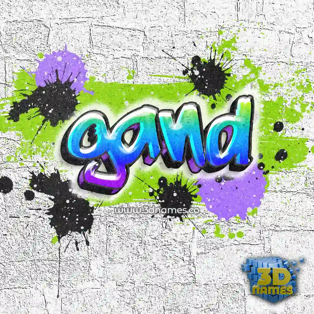 gand in Graffiti Grunge style - 3D name wallpaper