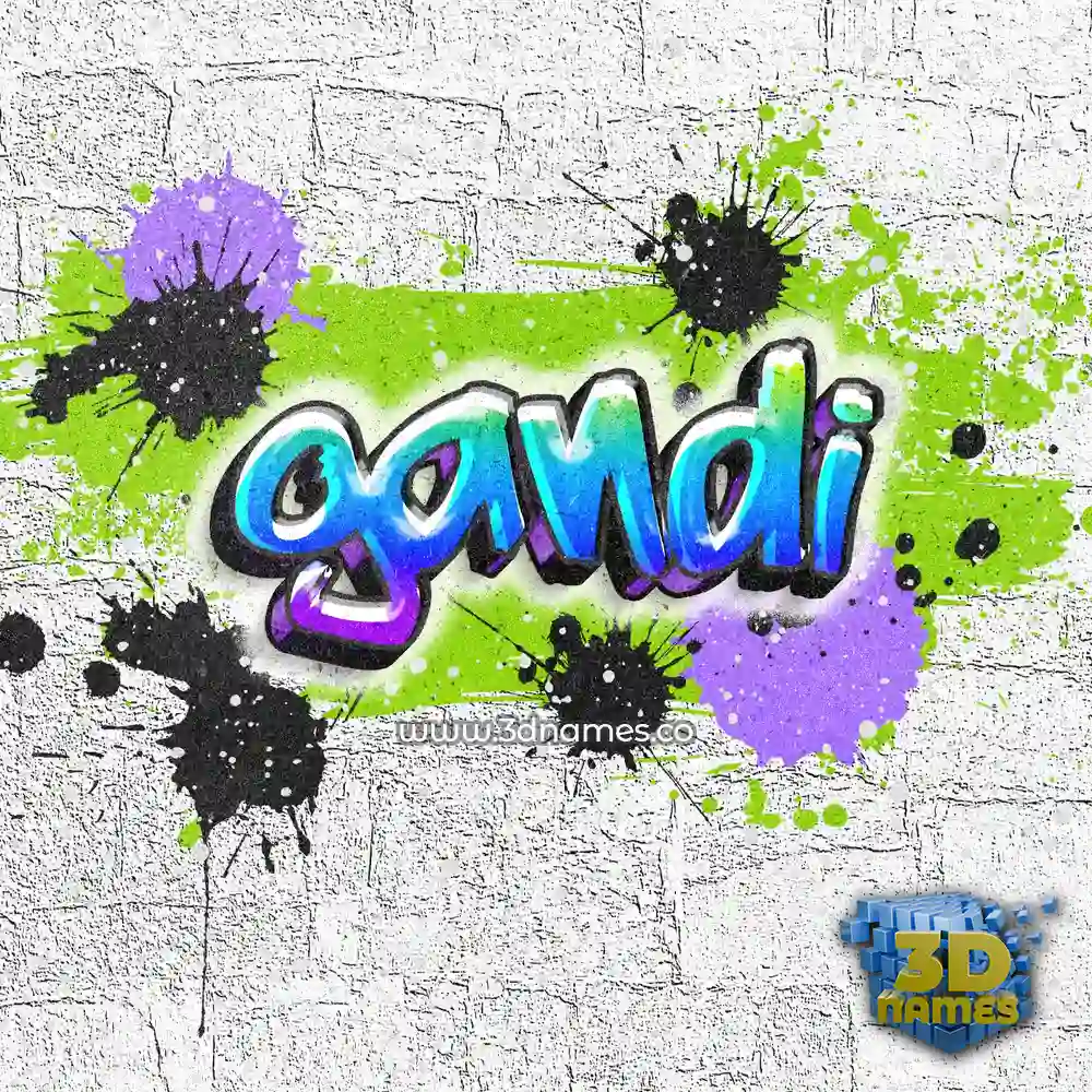 gandi in Graffiti Grunge style - 3D name wallpaper