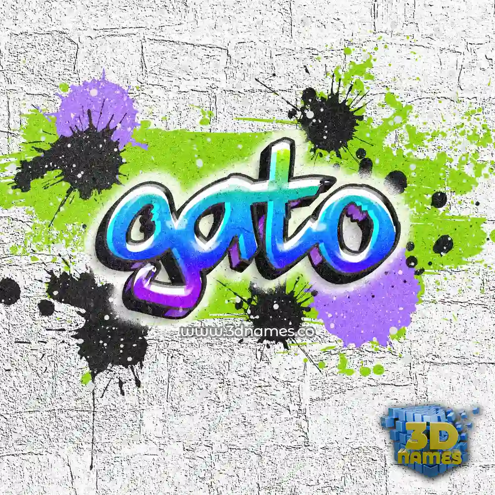 gato in Graffiti Grunge style - 3D name wallpaper