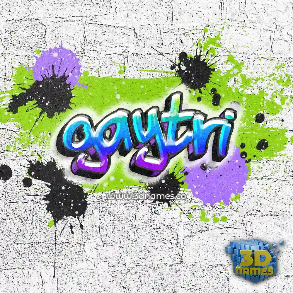 gaytri in Graffiti Grunge style - 3D name wallpaper