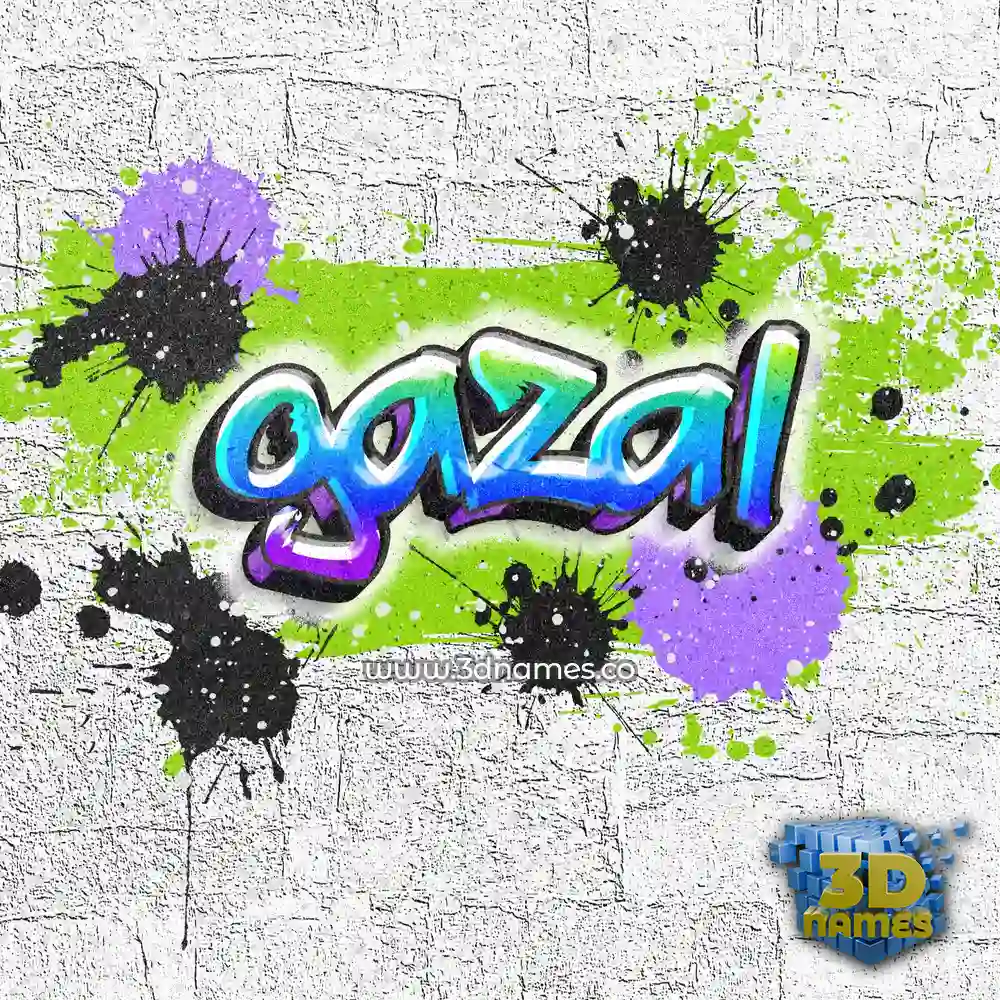 gazal in Graffiti Grunge style - 3D name wallpaper