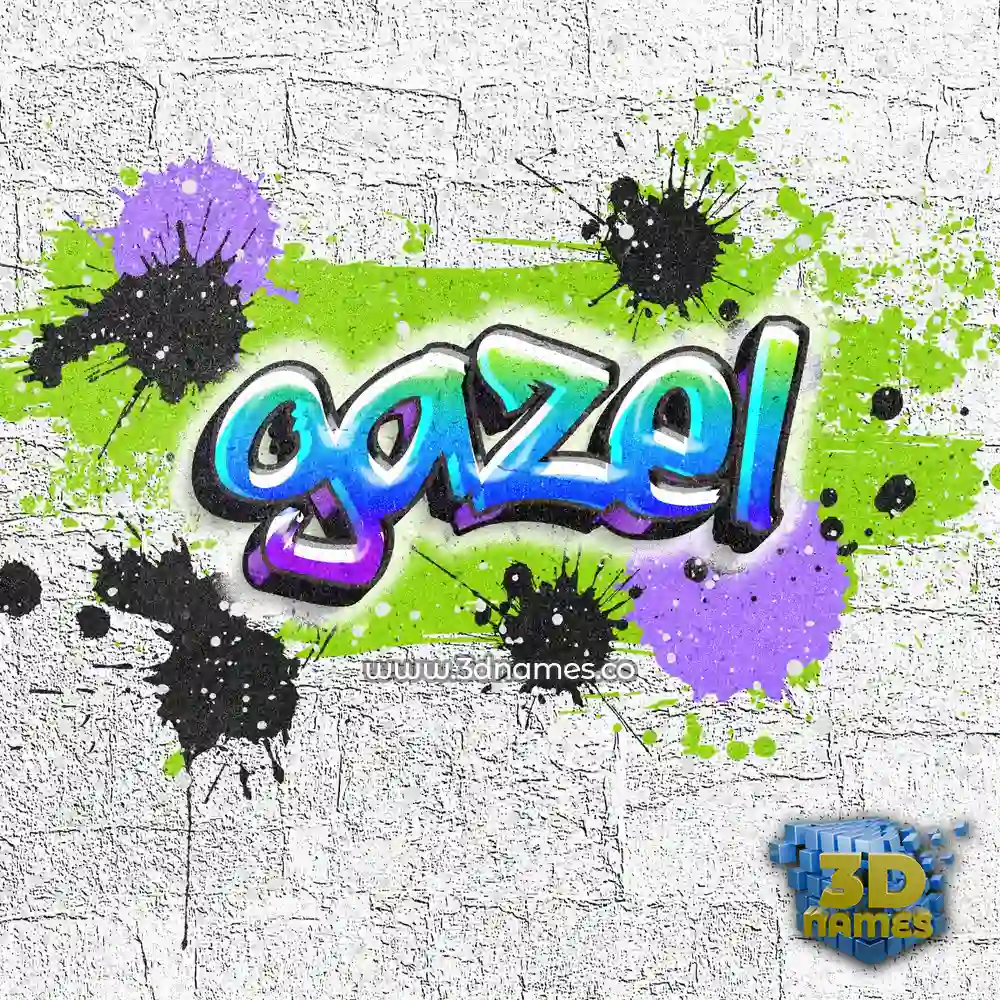 gazel in Graffiti Grunge style - 3D name wallpaper