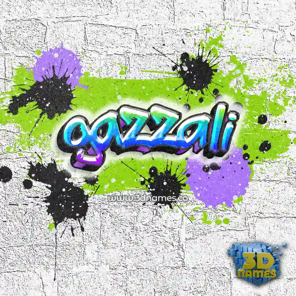 gazzali in Graffiti Grunge style - 3D name wallpaper