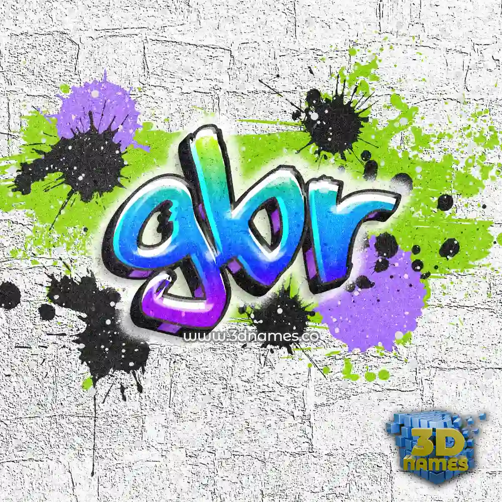 gbr in Graffiti Grunge style - 3D name wallpaper