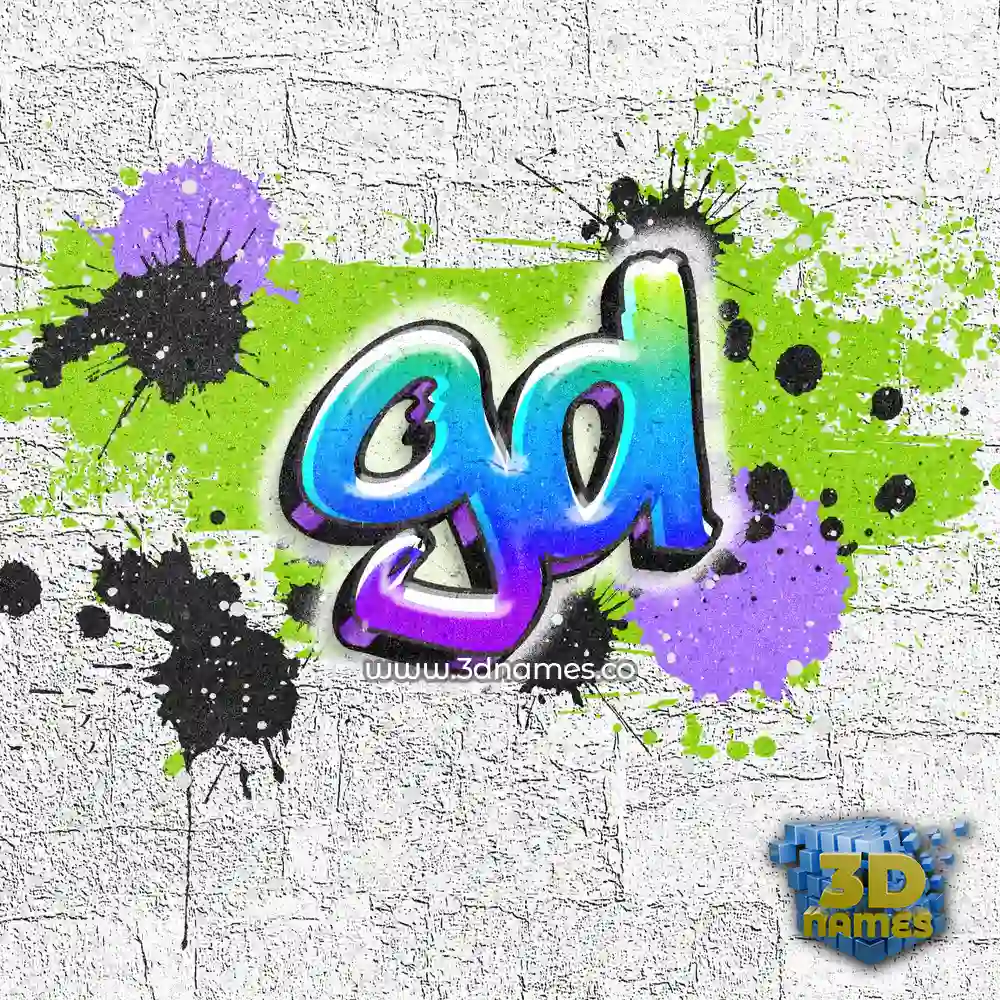 gd in Graffiti Grunge style - 3D name wallpaper