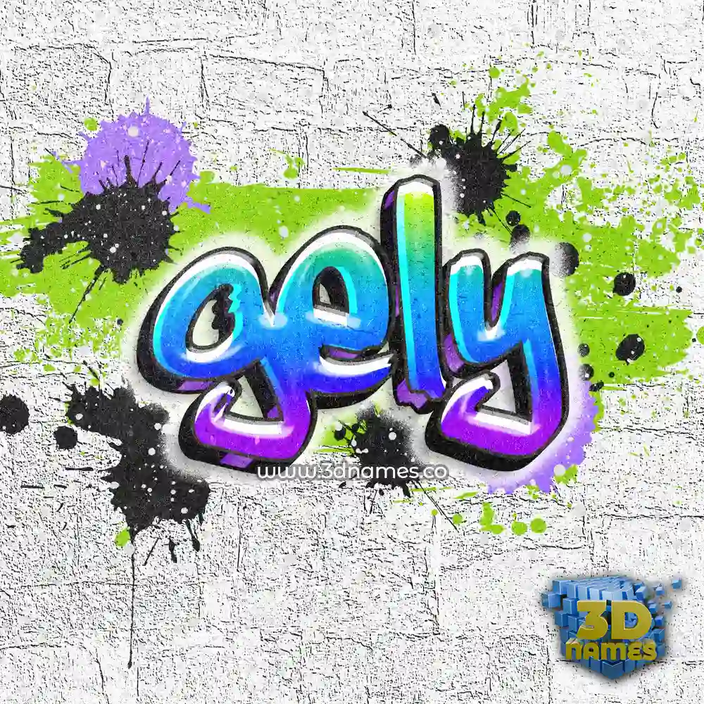 gely in Graffiti Grunge style - 3D name wallpaper