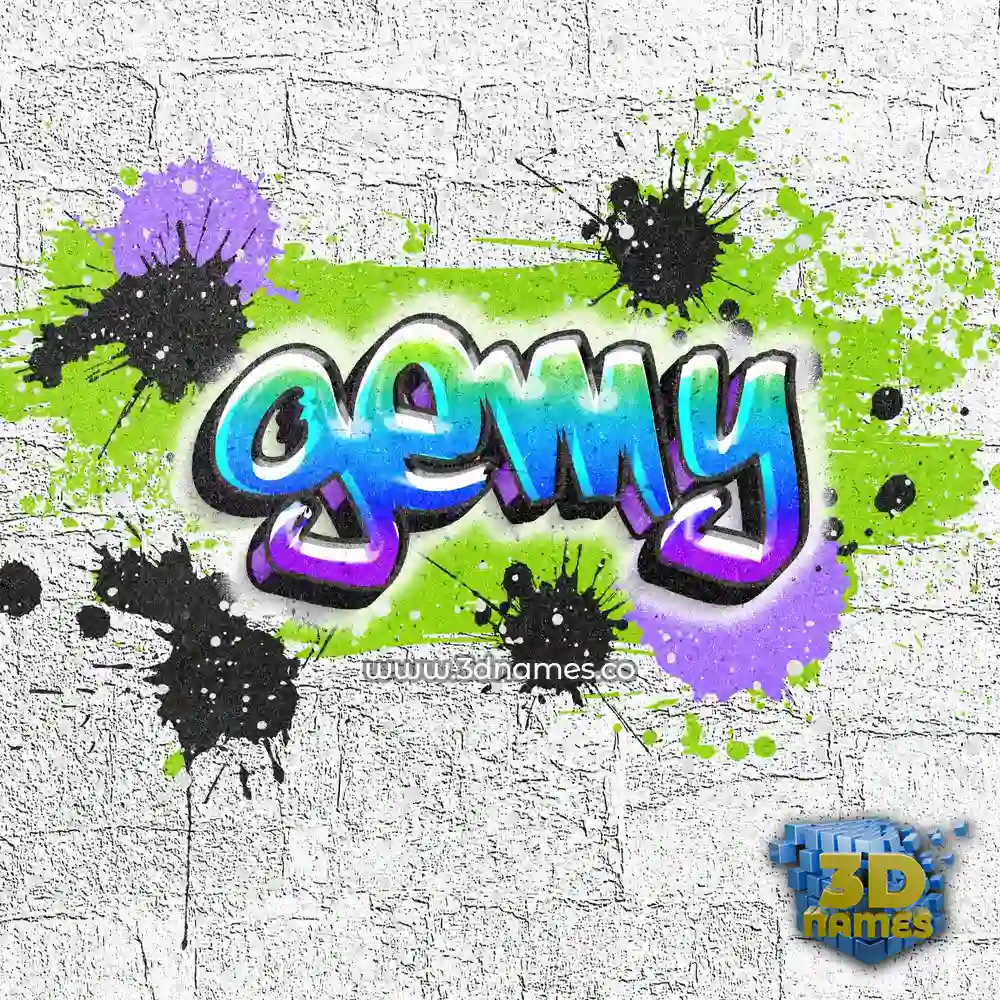 gemy in Graffiti Grunge style - 3D name wallpaper