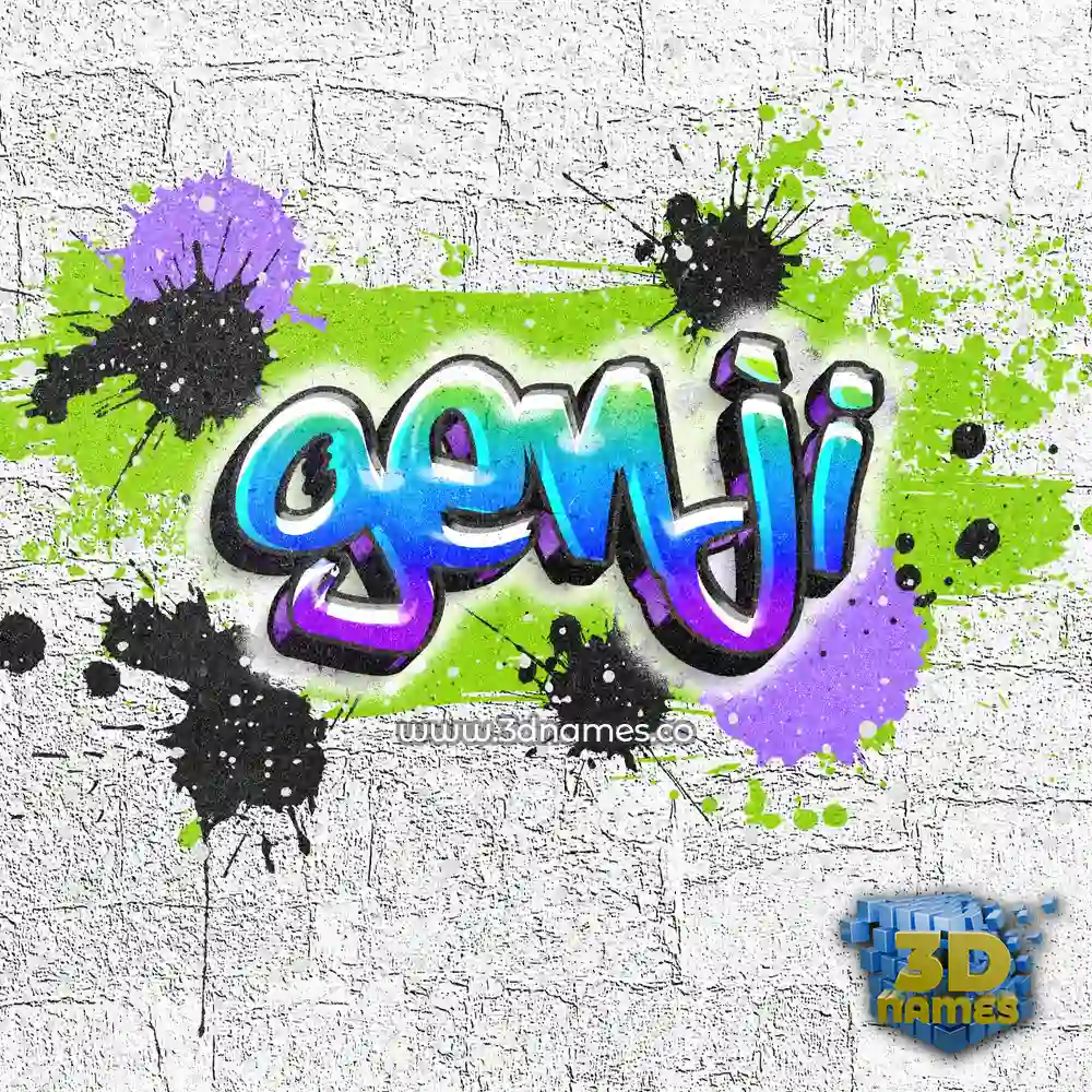 genji in Graffiti Grunge style - 3D name wallpaper