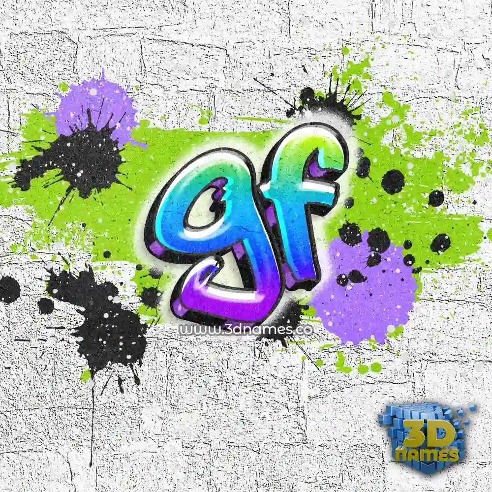 gf in Graffiti Grunge style - 3D name wallpaper