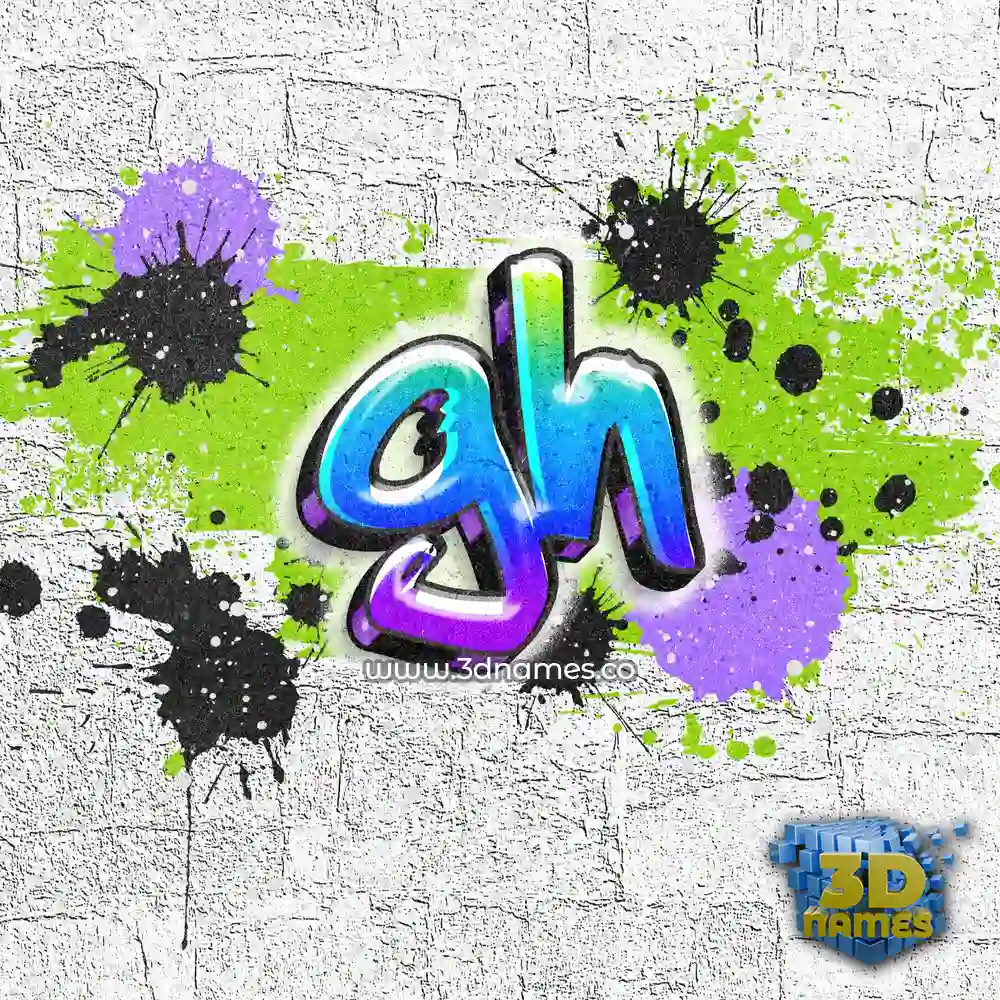 gh in Graffiti Grunge style - 3D name wallpaper