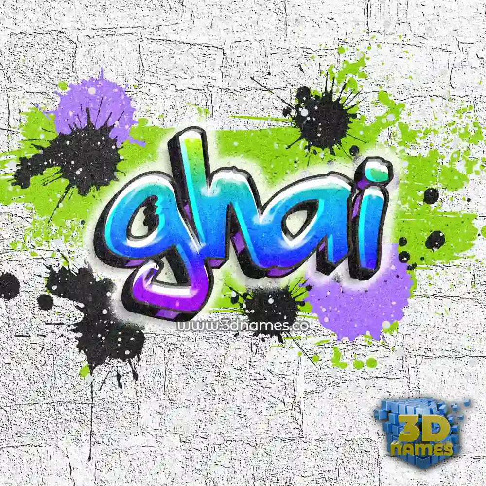 ghai in Graffiti Grunge style - 3D name wallpaper