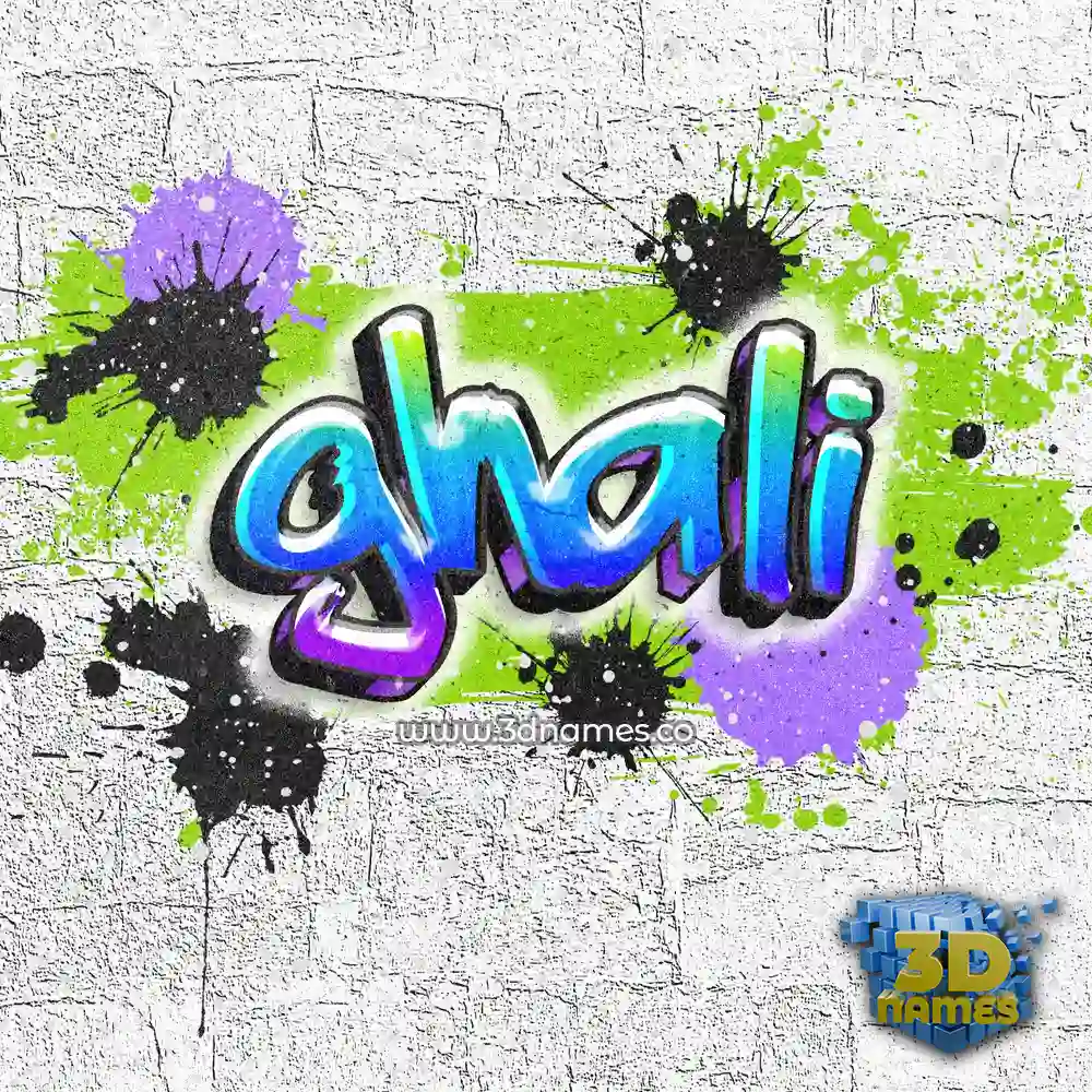 ghali in Graffiti Grunge style - 3D name wallpaper