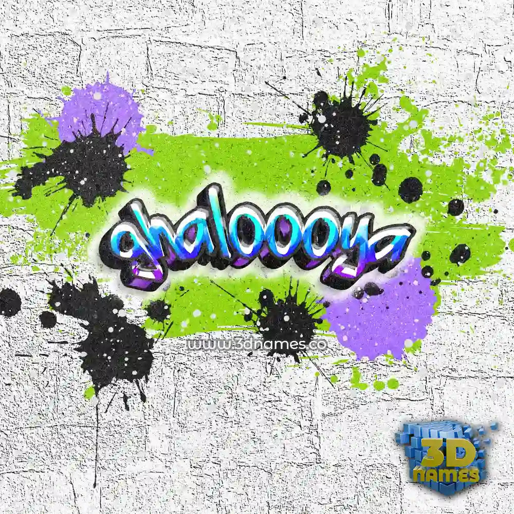 ghaloooya in Graffiti Grunge style - 3D name wallpaper