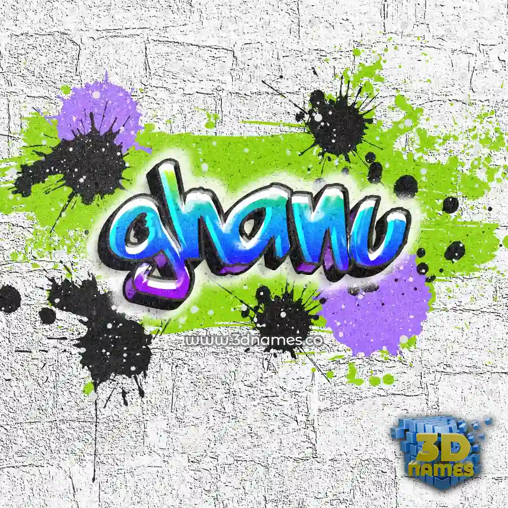 ghanu in Graffiti Grunge style - 3D name wallpaper