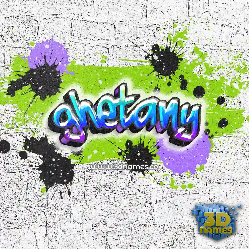 ghetany in Graffiti Grunge style - 3D name wallpaper