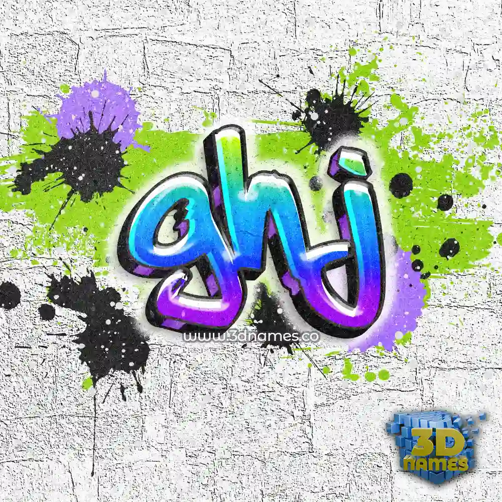 ghj in Graffiti Grunge style - 3D name wallpaper