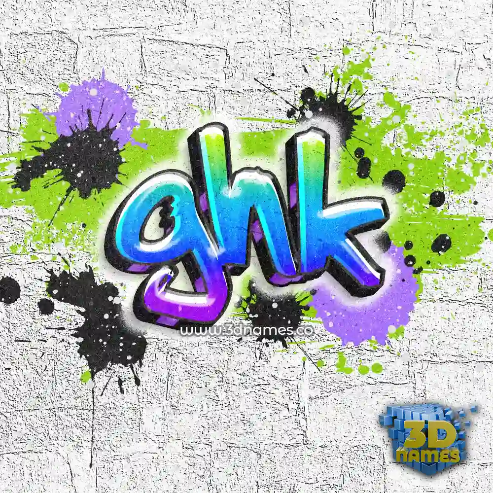 ghk in Graffiti Grunge style - 3D name wallpaper