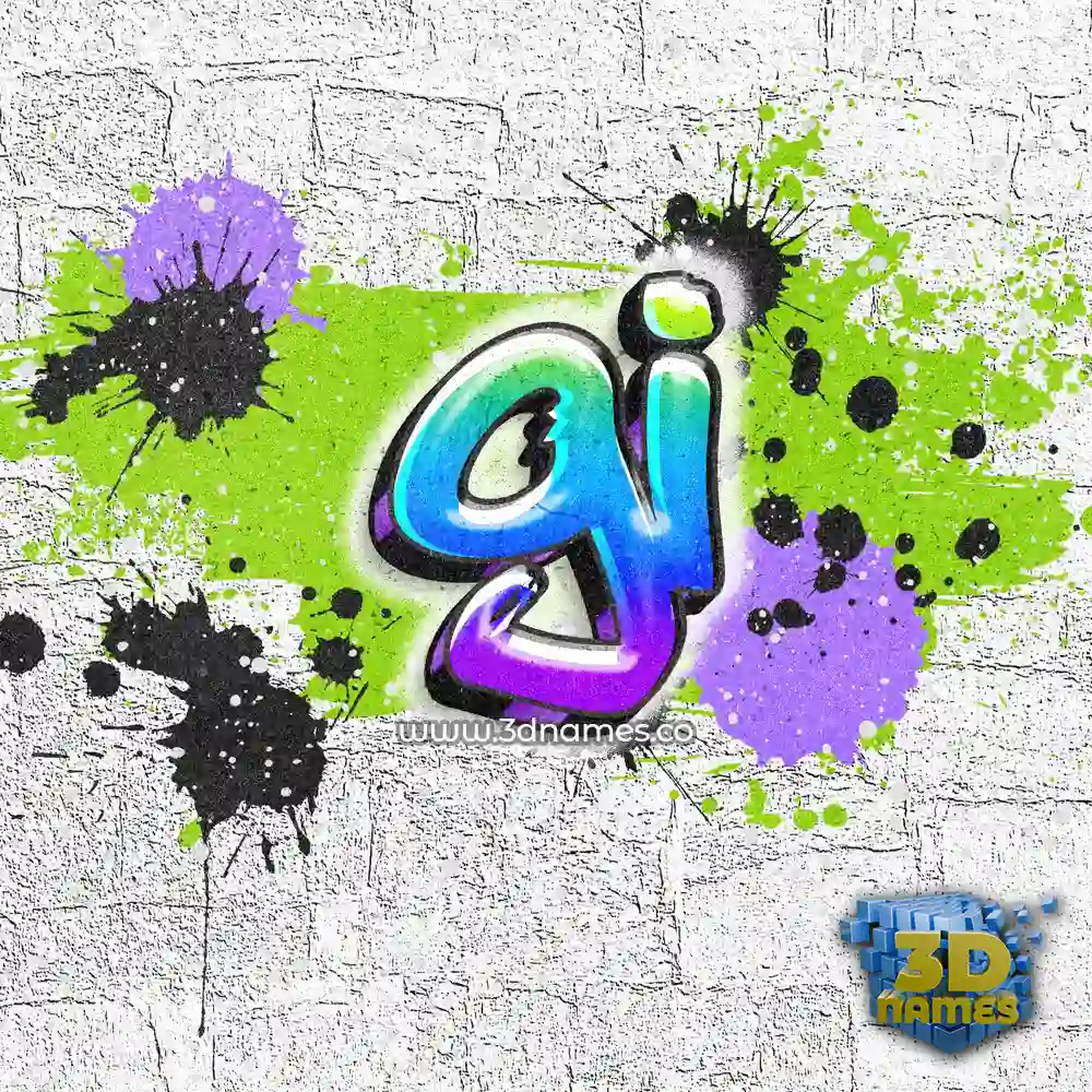 gi in Graffiti Grunge style - 3D name wallpaper