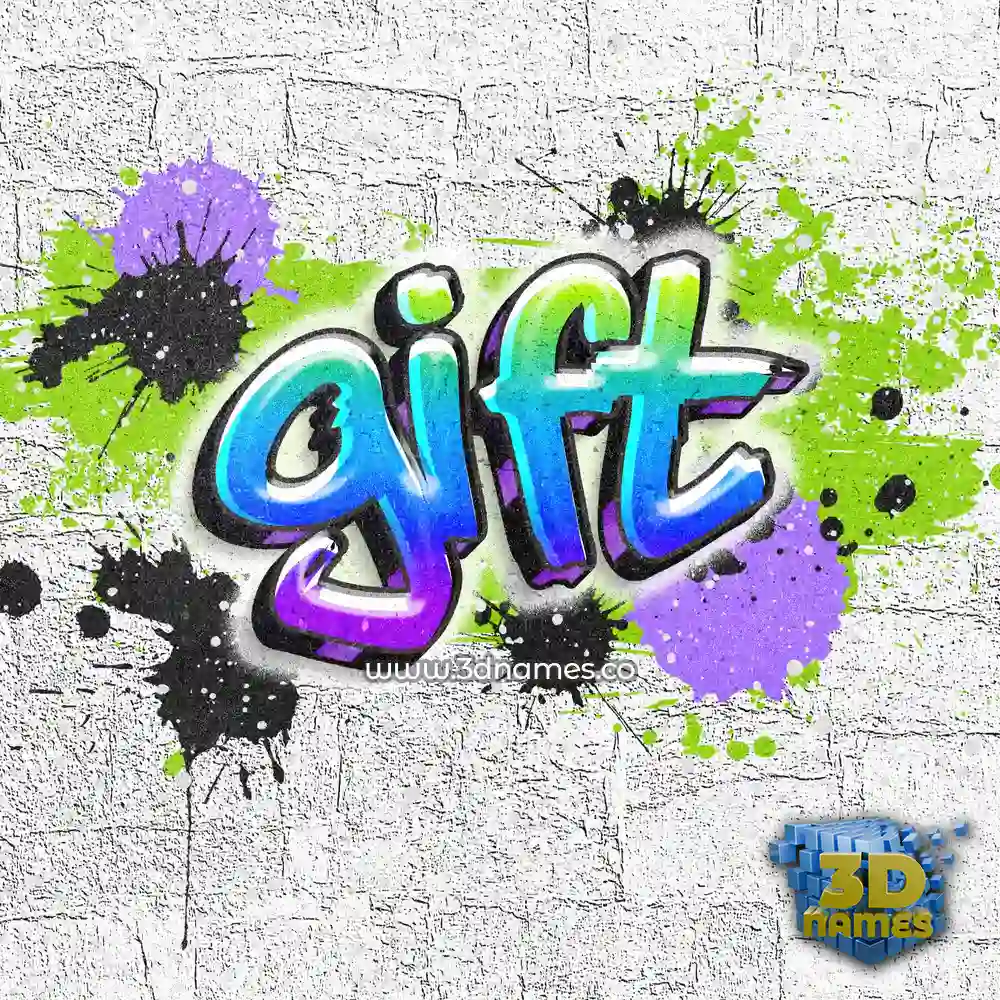 gift in Graffiti Grunge style - 3D name wallpaper