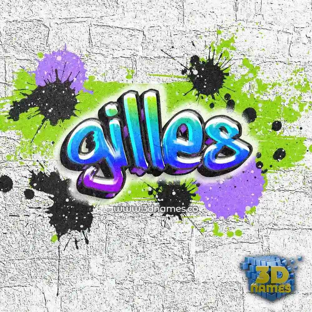 gilles in Graffiti Grunge style - 3D name wallpaper