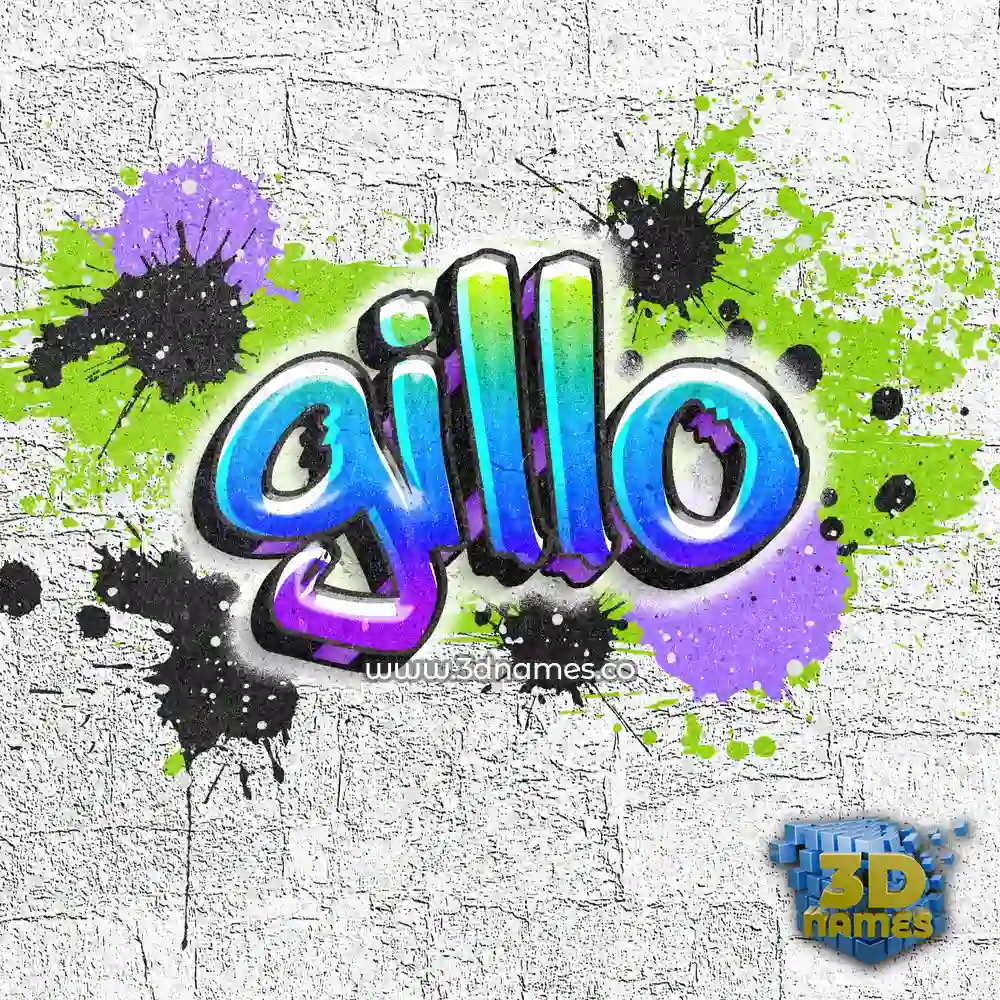 gillo in Graffiti Grunge style - 3D name wallpaper