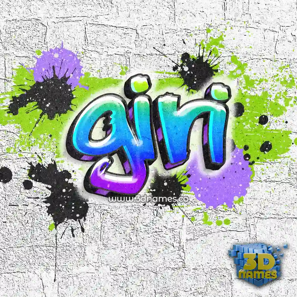 giri in Graffiti Grunge style - 3D name wallpaper